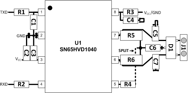 SN65HVD1040-Q1 layoutexample.gif