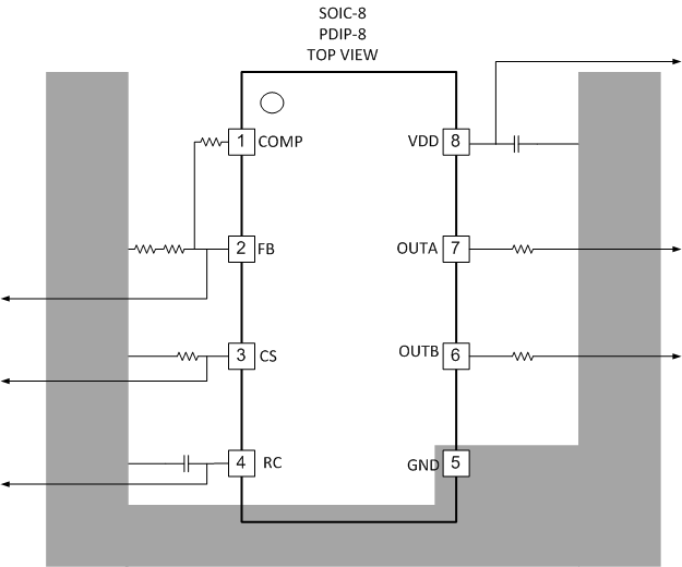 UCC2808-1 UCC2808-2 UCC3808-1 UCC3808-2 layout_sample.gif