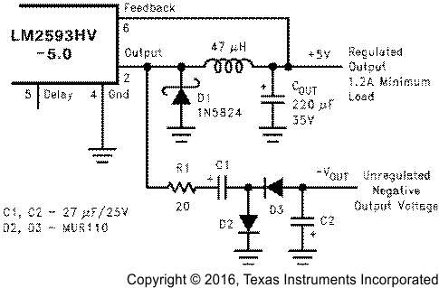 LM2593HV charge_pump_generating_alow_current_negative_output_voltage_snvs082.gif