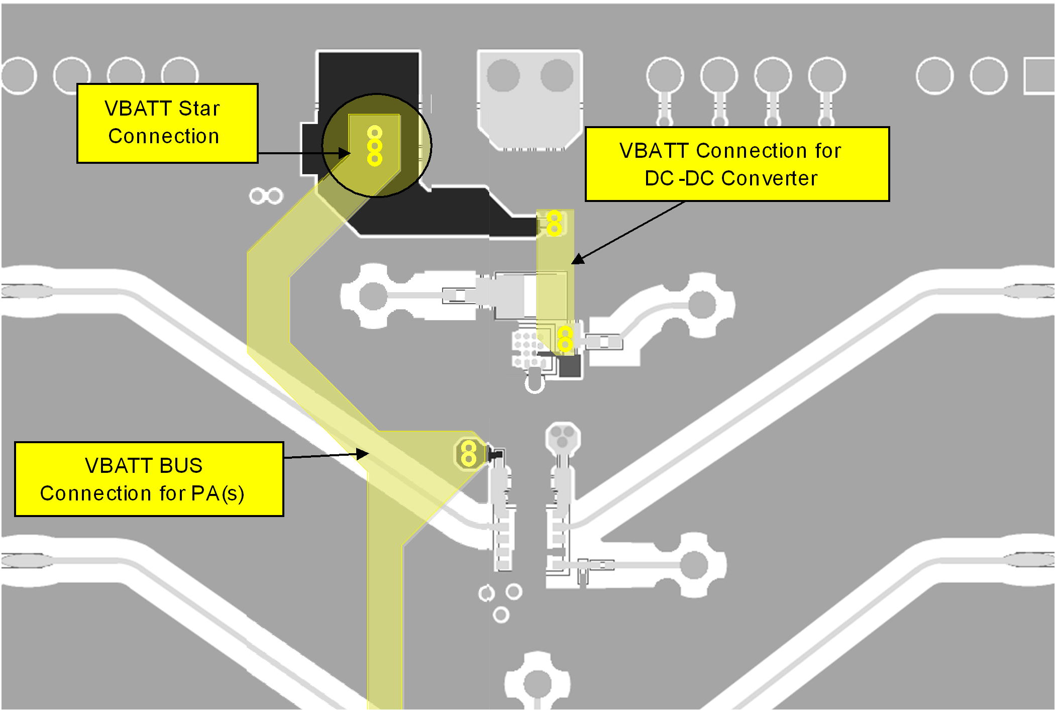 LM3263 Multiple_Board_Layers_VBATT_Supply_Star_Connection.gif