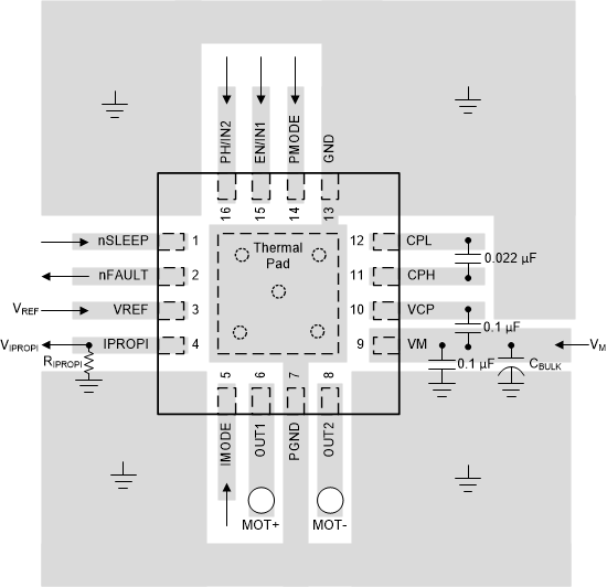 DRV8876 drv887x-qfn-layout.gif