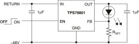 TPS798-Q1 Constant Brightness for Indicator LED Over Wide Input Voltage Range