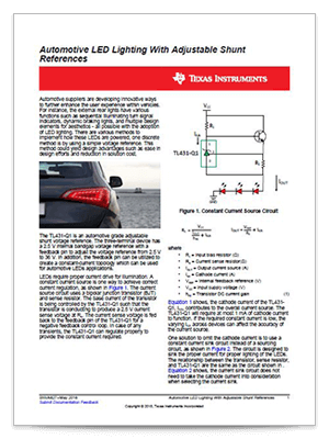 具有可调节并联基准的汽车 LED 照明技术手册的封面页