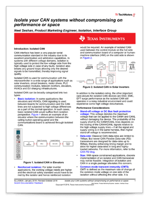 如何在隔离式 CAN 系统中隔离信号和电源 PDF 封面页