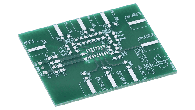 DEM-OPA-SO-3A 采用 SO-16 封装的三路运算放大器评估模块 angled board image