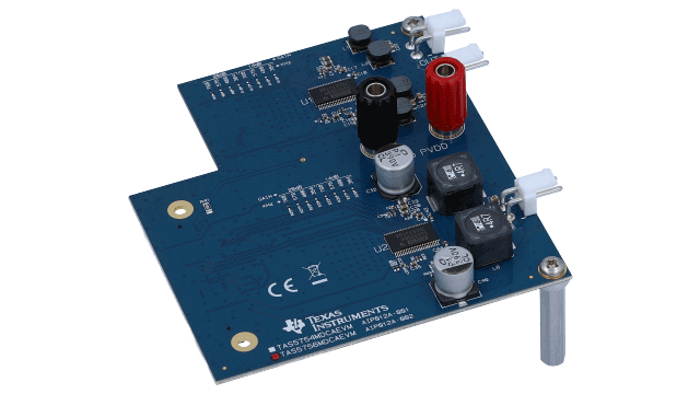 TAS5756MDCAEVM TAS5756M I2S 输入闭环音频放大器评估模块 angled board image