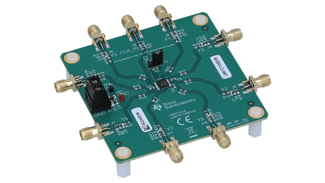 LMK1C1108EVM LMK1C1108 低抖动 1:8 LVCMOS 风扇输出缓冲器评估模块 angled board image