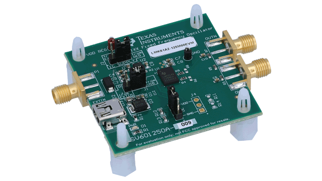 LMK61A2-125M00EVM LMK61A2-125M00 超低抖动固定频率振荡器 EVM angled board image
