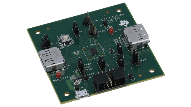 TDP142EVM TDP142 DisplayPort™ 8.1Gbps 线性转接驱动器评估模块 angled board image