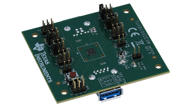 TUSB1002EVM TUSB1002 USB 3.1 10Gbps 双通道线性转接驱动器评估模块 angled board image