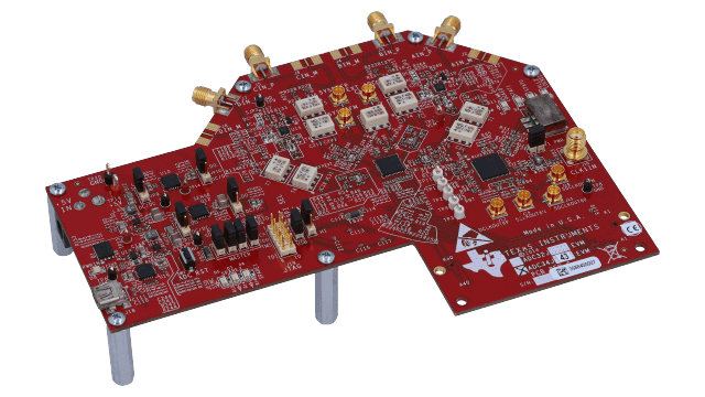 ADC34J43EVM ADC34J43 四通道、14 位、80MSPS 模数转换器评估模块 angled board image