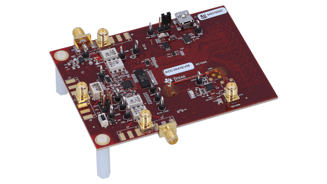 ADC3643EVM ADC3643 双通道、14 位、65MSPS、低噪声、超低功耗 ADC 评估模块 angled board image