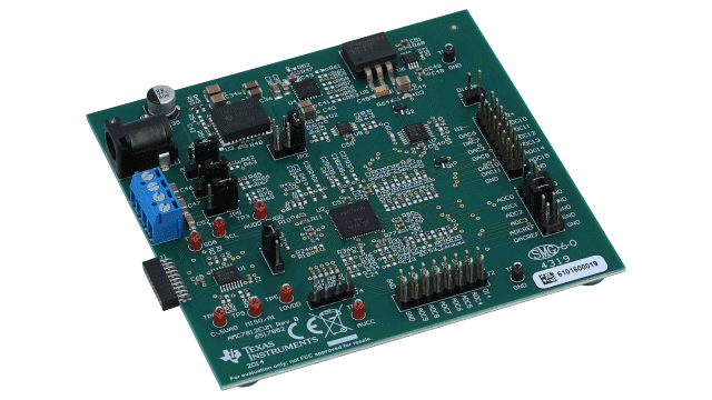 AMC7812EVM-PDK 用于模拟监控和控制评估模块的 AMC7812 集成多通道 ADC 和 DAC angled board image