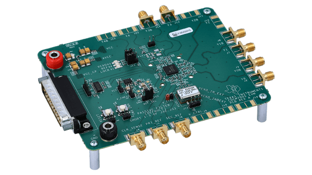 CDCM7005BGA-EVM 采用 BGA 封装的 CDCM7005 评估模块 angled board image