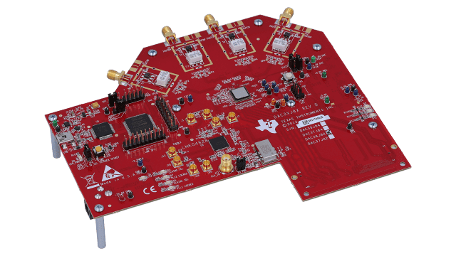 DAC38J82EVM DAC38J82 双通道 16 位、2.5GSPS、1x-16x 内插数模转换器 EVM angled board image