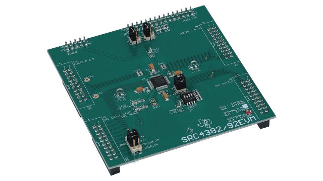 SRC4392EVM-PDK SRC4392 评估模块 (EVM) 和 USB 主板 angled board image