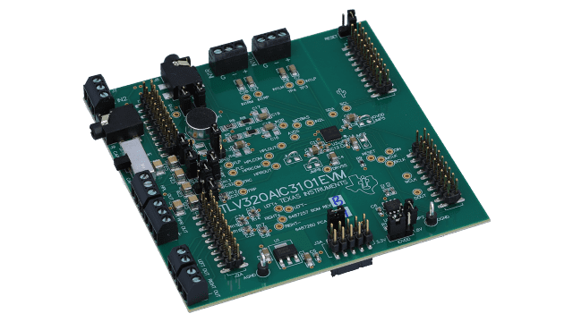 TLV320AIC3101EVM-K TLV320AIC3101 评估模块和 USB 主板 angled board image