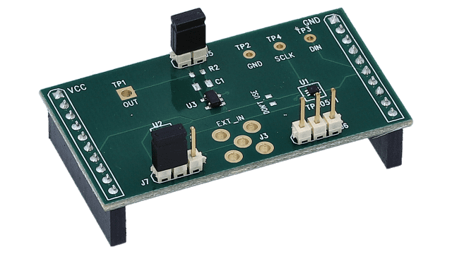 TPL0501EVM 具有 SPI 的 TPL0501 256-tap 单通道数字电位计评估模块 angled board image