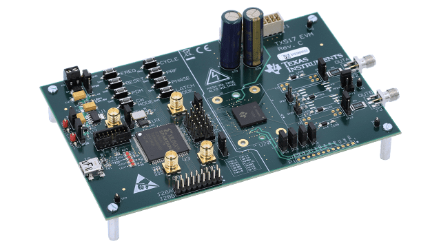 TX517EVM TX517 双通道高压完全集成的多级超声波发送器评估模块 angled board image