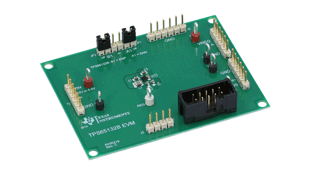 TPS65132BEVM 用于智能手机的双输出 LCD 偏置评估模块 angled board image