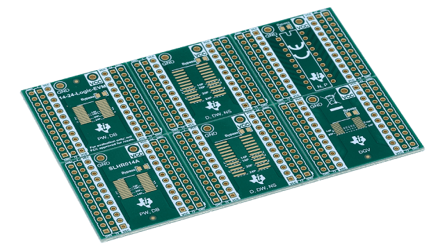 14-24-LOGIC-EVM Logic product generic evaluation module for 14-pin to 24-pin D, DB, DGV, DW, DYY, NS and PW packages angled board image