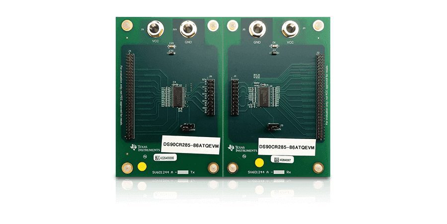 DS90CR285-86ATQEVM DS90CR285 和 DS90CR286AT-Q1 通道链路 I 串行器/解串器评估模块 top board image