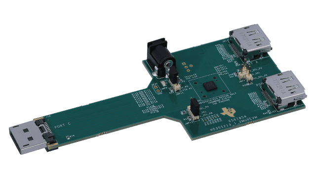 HD3SS213-1-2MUXEVM HD3SS213-1-2MUXEVM：5.4Gbps DisplayPort 1.2a 2:1/1:2 差动开关评估模块 angled board image