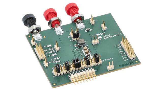 LP8557IEVM 用于具有 I2C 控制的 LP8557 高效率白光 LED 背光驱动器的评估模块 angled board image
