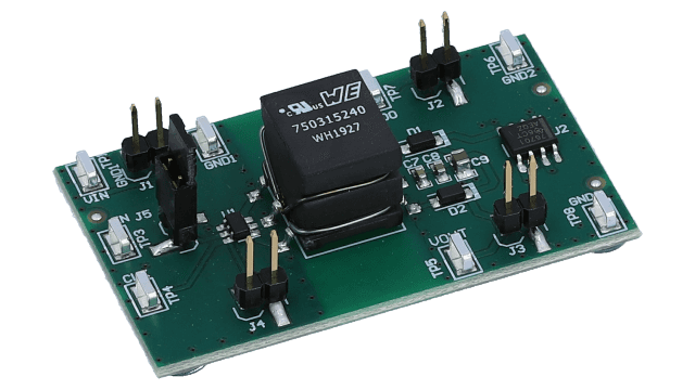 SN6505AEVM SN6505A 适用于隔离式电源的低噪声 1A 变压器驱动器评估模块 (160kHz CLK) angled board image