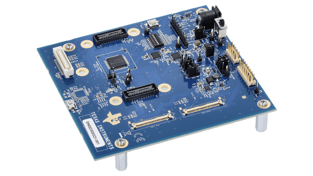 SN65DSI85Q1-EVM 双通道 MIPI® DSI 转双链路 FlatLink LVDS 桥接器评估模块 angled board image