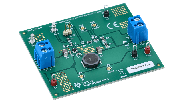 TPS92200D2EVM TPS92200D2 同步降压 LED 驱动器评估模块 angled board image