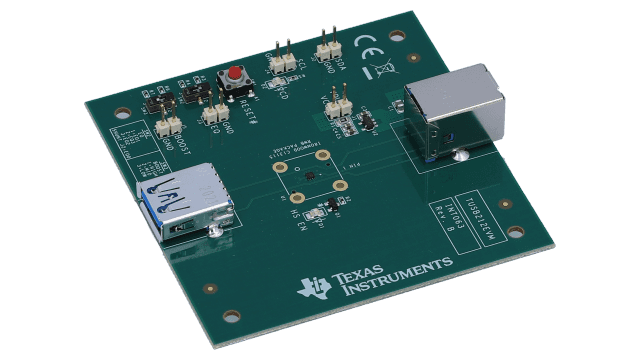 TUSB212EVM USB 2.0 高速信号调节器评估模块 angled board image