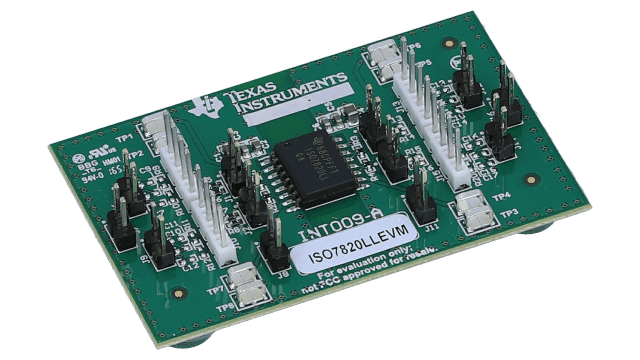 ISO7820LLEVM 高性能隔离式双 LVDS 单向缓冲器评估模块 angled board image