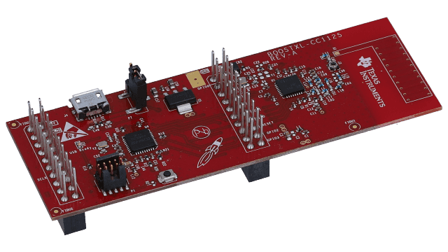 BOOSTXL-CC1125 适用于 868MHz/915MHz 应用的 CC1125 BoosterPack angled board image