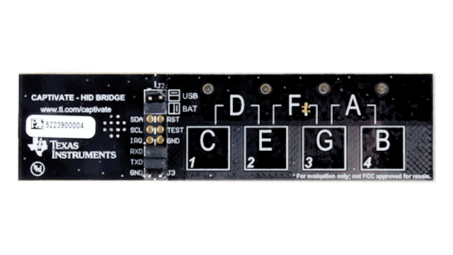 EVM430-CAPMINI MSP430FR2512 CapTIvate 电容式传感演示板 top board image