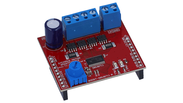 BOOST-DRV8711 支持 DRV8711 和 CSD88537ND 的步进电机 BoosterPack angled board image