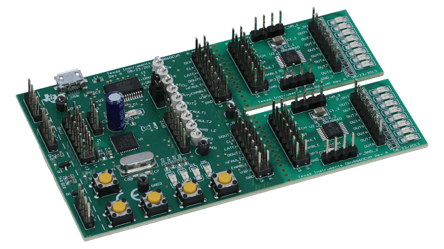 DRV8860EVM DRV8860EVM - 用于具有串行接口的八路低侧驱动器的评估模块 angled board image