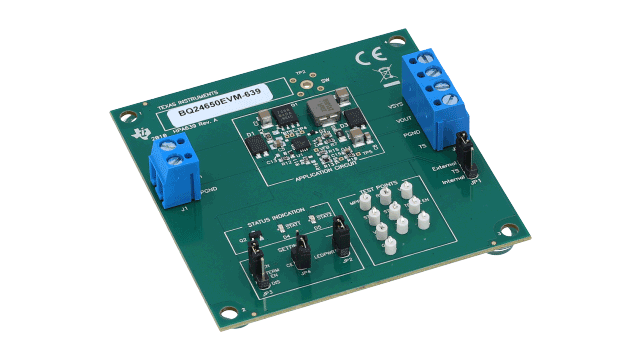 BQ24650EVM-639 适用于太阳能的 BQ24650 评估模块同步开关模式电池充电控制器 angled board image