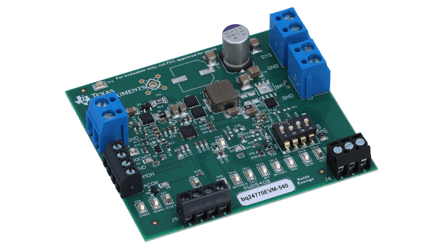 BQ24770EVM-540 带 SMBus 的 NVDC 电池充电控制器评估模块 angled board image