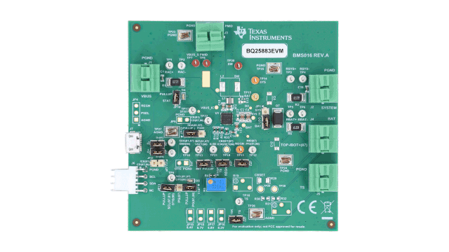 BQ25883EVM 升压电池充电器评估模块 top board image