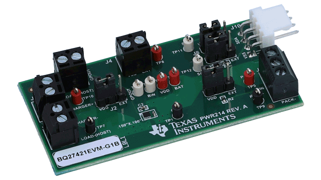 BQ27421EVM-G1B BQ27421EVM-G1B 系统端电池电量监测计评估模块 angled board image