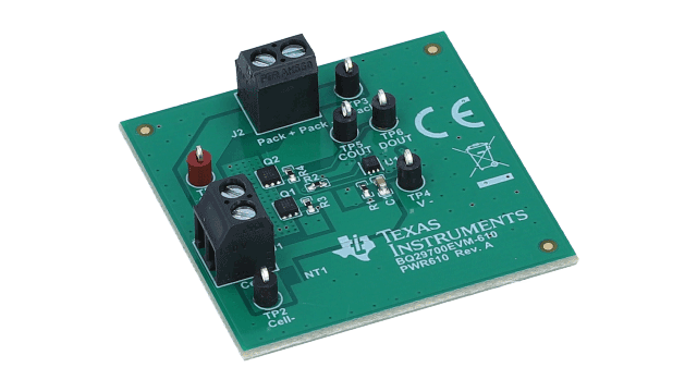BQ29700EVM-610 单节电池保护 IC 评估模块 angled board image