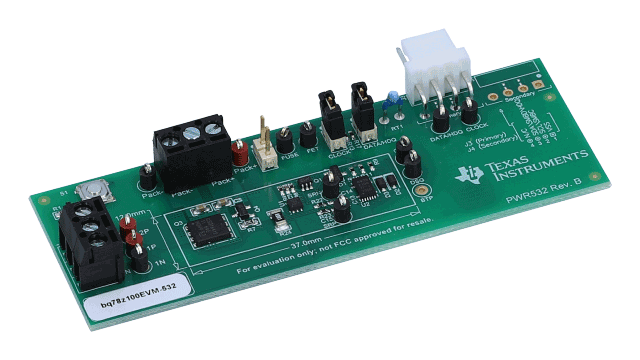 BQ78Z100EVM-532 bq78z100EVM 1-2 节锂离子电池组管理器评估模块 angled board image