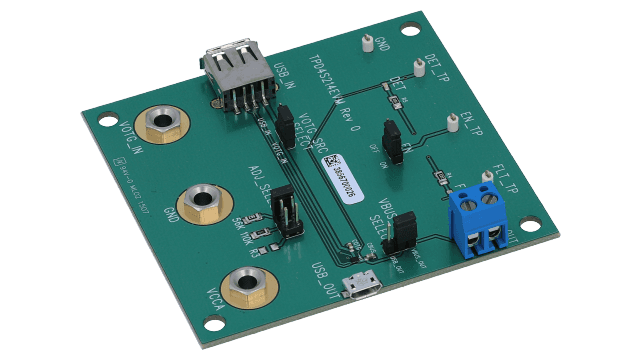 TPD4S214EVM USB OTG 配套器件评估模块 angled board image