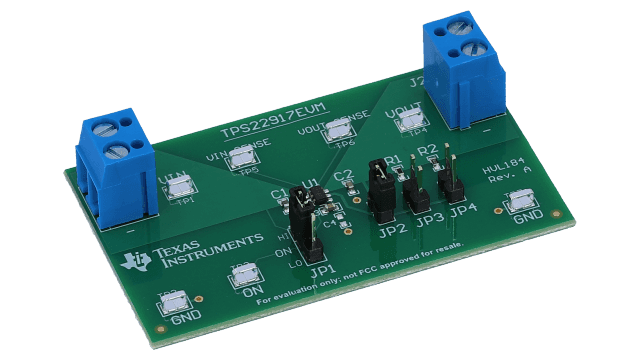 TPS22917EVM TPS22917 5.5V、2A、80mΩ 导通电阻负载开关评估模块 angled board image