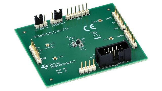 TPS65132LEVM-711 TPS65132L 单电感器 - 双路输出电源评估模块 angled board image