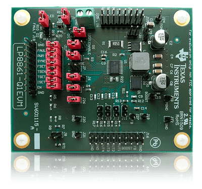 LP8861Q1EVM LP8861-Q1 用于汽车照明的 4 通道 LED 驱动器评估模块 top board image