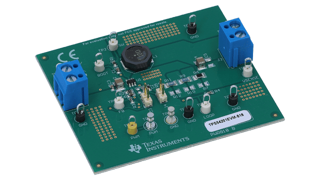 TPS54201EVM-818 TPS54201 4.5V 至 28V 输入电压同步降压 LED 驱动器评估模块 angled board image