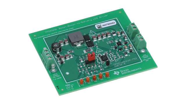 TPS92691EVM-752 TPS92691-Q1 升压和升压至电池 LED 驱动器评估板 angled board image