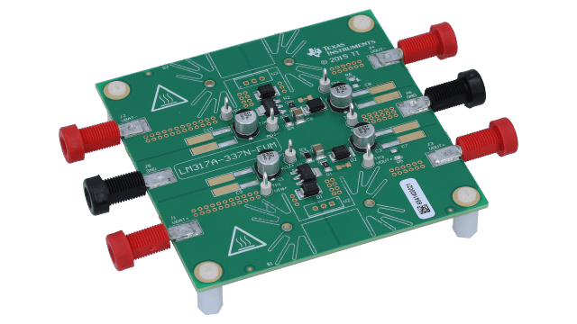 LM317A-337N-EVM 3 引脚可调节稳压器评估模块 angled board image